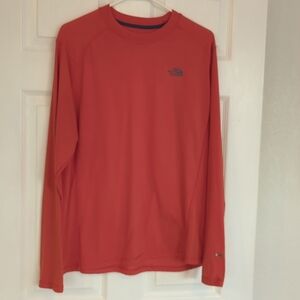 North Face, L, orange, active winter tee
